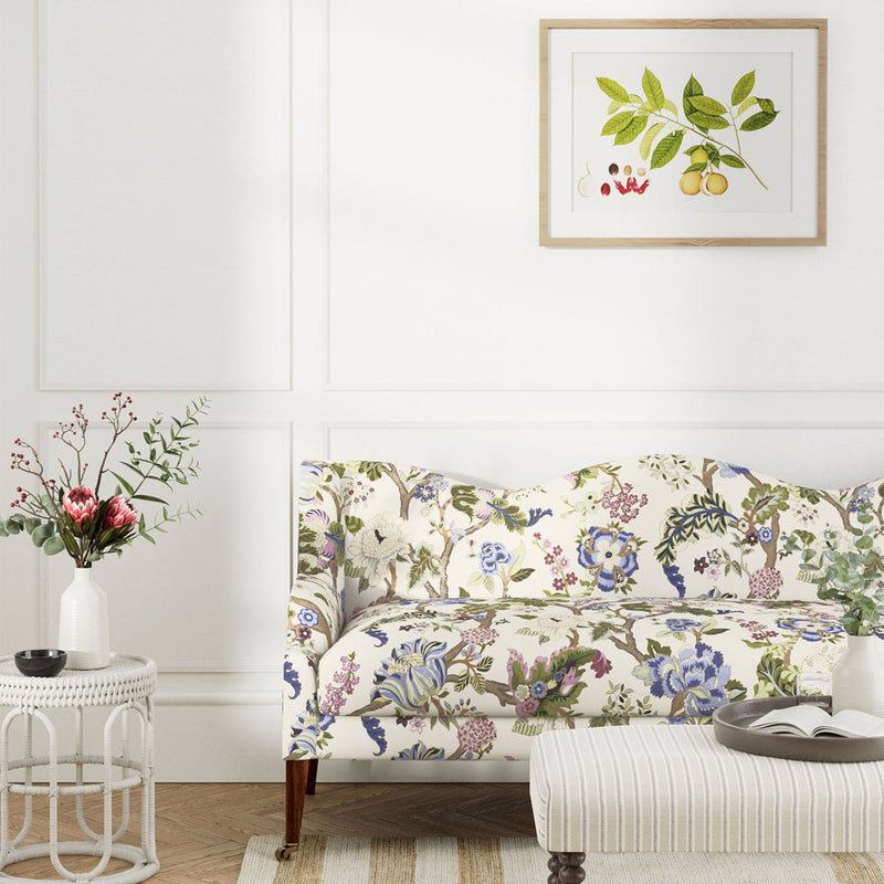 226964 Fusang Tree Water Garden Peacock Blue Fabric by Sanderson