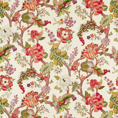Fusang Tree Water Garden Cinnabar Red Fabric by Sanderson