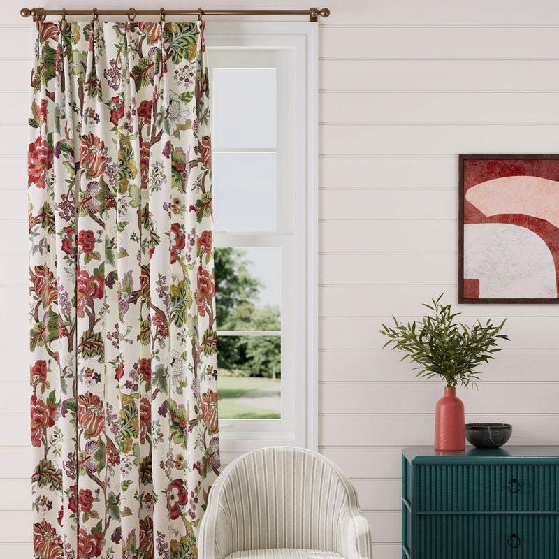 226965 Fusang Tree Water Garden Cinnabar Red Fabric by Sanderson
