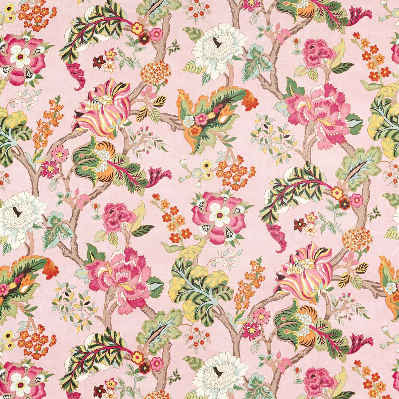 226966 Fusang Tree Water Garden Peach Blossom Fabric by Sanderson