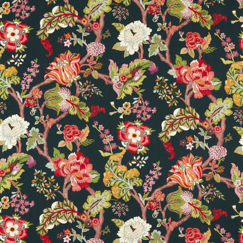 226967 Fusang Tree Water Garden Ink Black/Multi Fabric by Sanderson