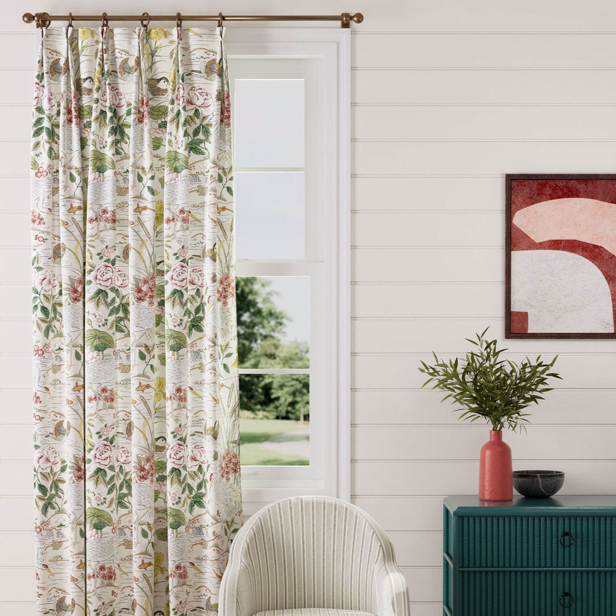 Crane & Frog Water Garden Lotus Pink/Gosling Fabric by Sanderson
