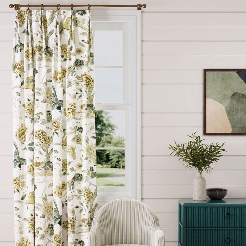 226973 Indienne Peacock Water Garden Gosling Yellow Fabric by Sanderson