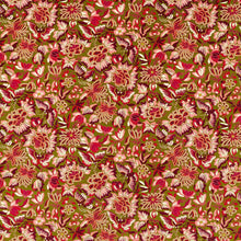226975 Amara Butterfly Water Garden Olive /Lotus Pink Fabric by Sanderson