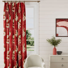 226977 Water Dragon Garden Cinnabar Red Fabric by Sanderson