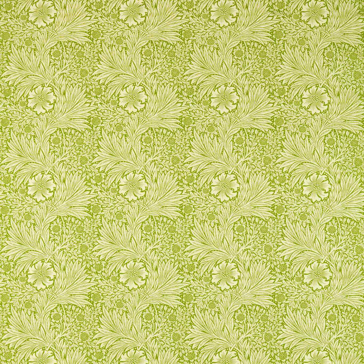 226982 Marigold Cornubia Cream/Sap Green Fabric by Morris & Co