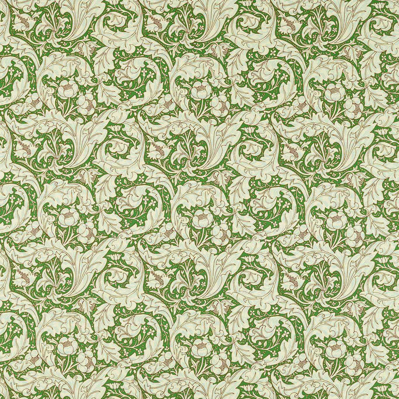 226986 Bachelors Button Cornubia Leaf Green/Sky Fabric by Morris & Co