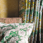 226986 Bachelors Button Cornubia Leaf Green/Sky Fabric by Morris & Co