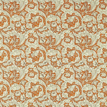 226987 Bachelors Button Cornubia Burnt Orange/Sky Fabric by Morris & Co