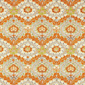 Merton Cornubia Burnt Orange/Chartreuse Fabric by Morris & Co