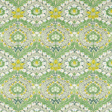 226995 Merton Cornubia Leaf Green/Sky Fabric by Morris & Co