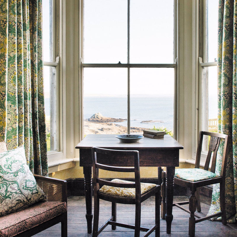 226995 Merton Cornubia Leaf Green/Sky Fabric by Morris & Co