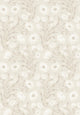 Poppy Flow Beige and White Treasured Wallpaper by Boråstapeter