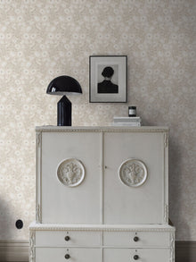 2269 Poppy Flow Beige and White Wallpaper by Boråstapeter