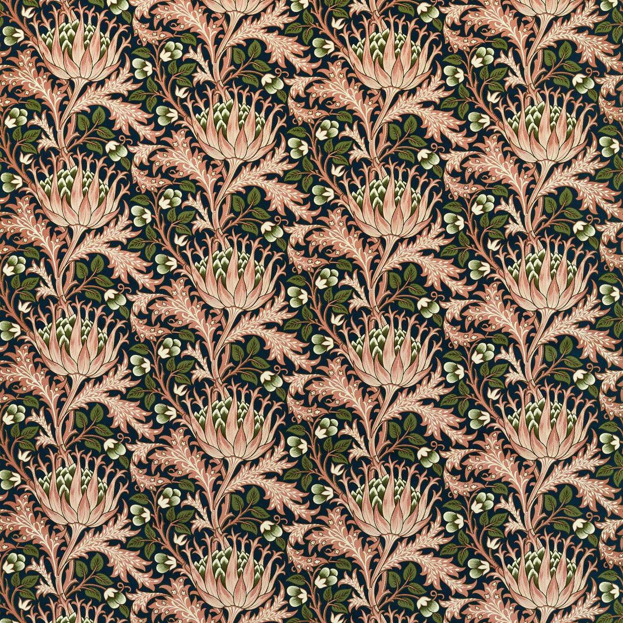 227002 Artichoke Velvet Wardle Velvets Inky Fingers/Blush Fabric by Morris & Co