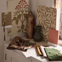 227002 Artichoke Velvet Wardle Velvets Inky Fingers/Blush Fabric by Morris & Co