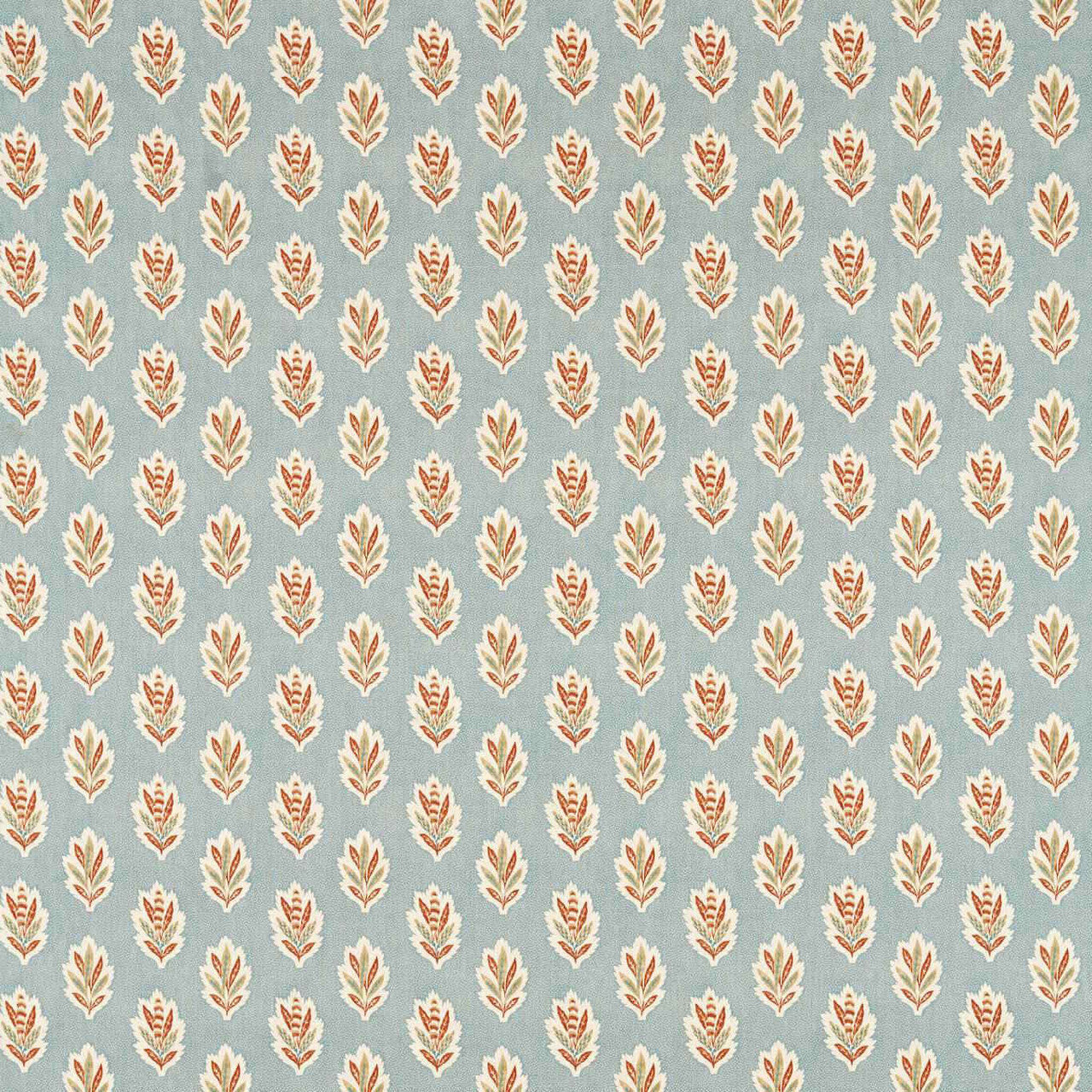 227074 Sessile Leaf Pinetum Prints Blue Clay Fabric by Sanderson