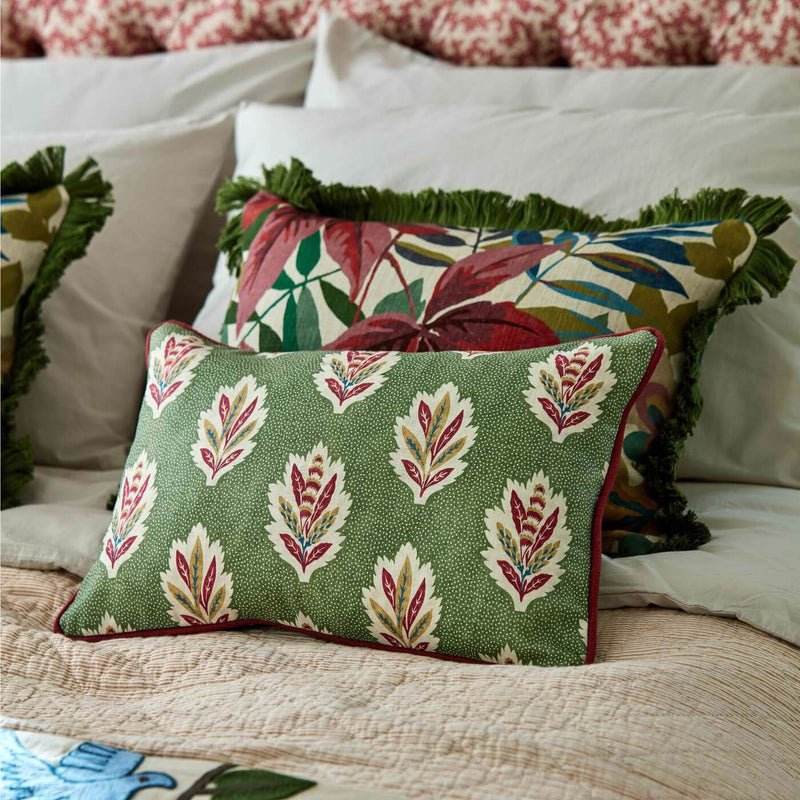 227075 Sessile Leaf Pinetum Prints Forest Green Fabric by Sanderson