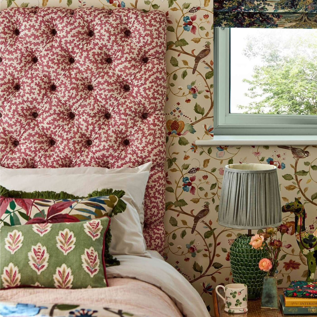 Truffle Pinetum Prints Damson Fabric by Sanderson