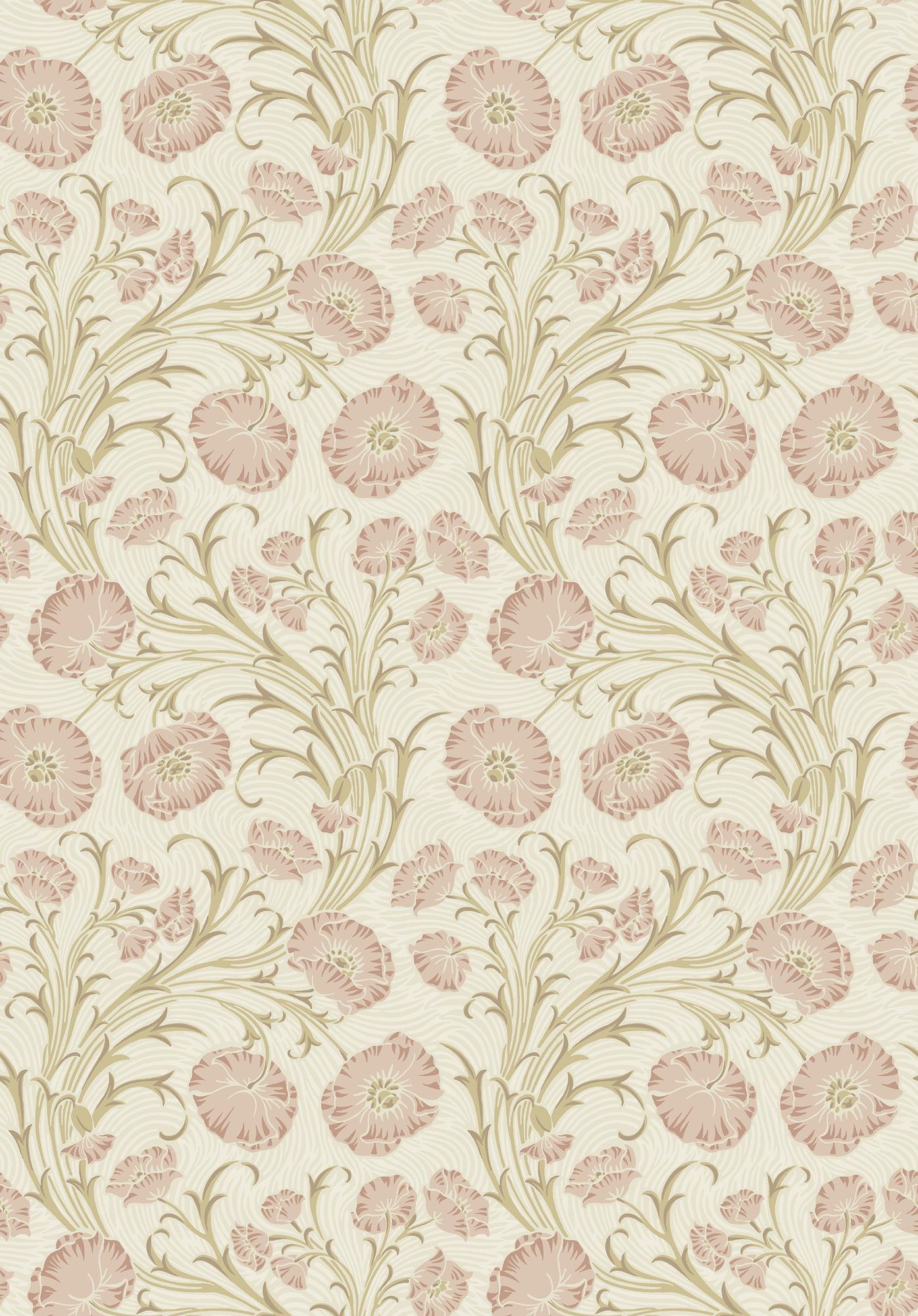 2270 Poppy Flow Pink and Beige Wallpaper by Boråstapeter