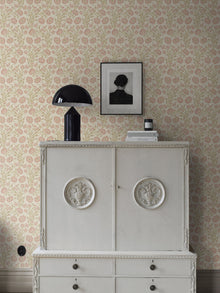 2270 Poppy Flow Pink and Beige Wallpaper by Boråstapeter