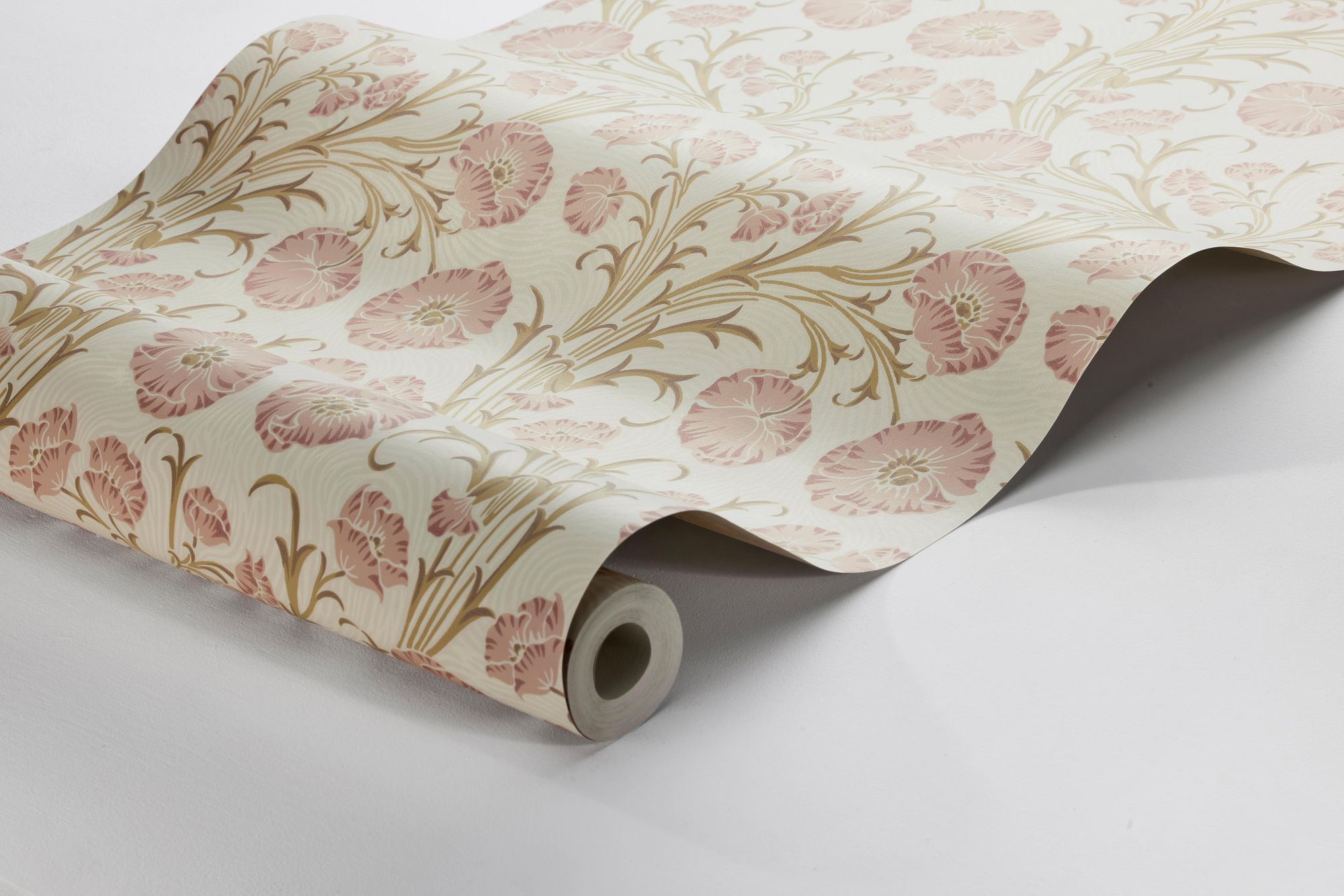 2270 Poppy Flow Pink and Beige Wallpaper by Boråstapeter