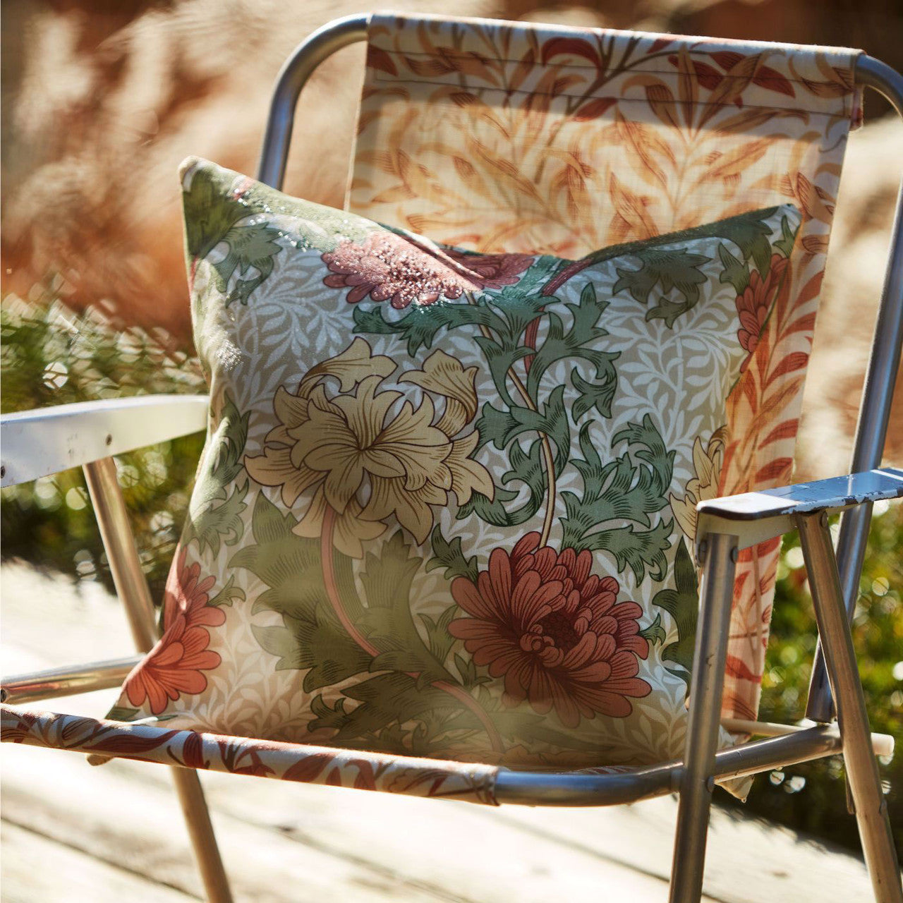 227100 Chrysanthemum Outdoor-Performance Russet Fabric by Morris & Co