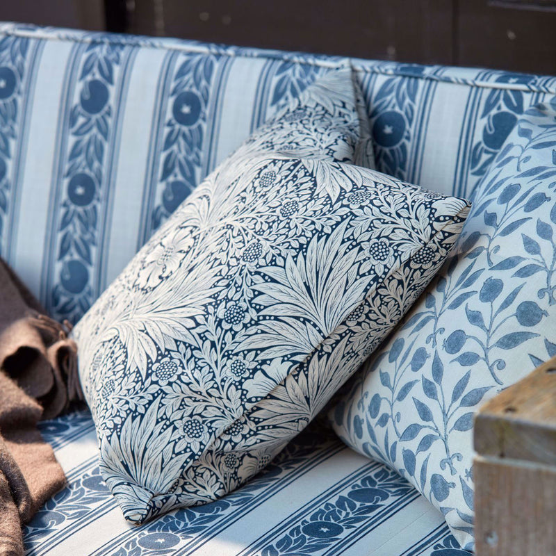 227105 Marigold Outdoor-Performance Indigo Fabric by Morris & Co