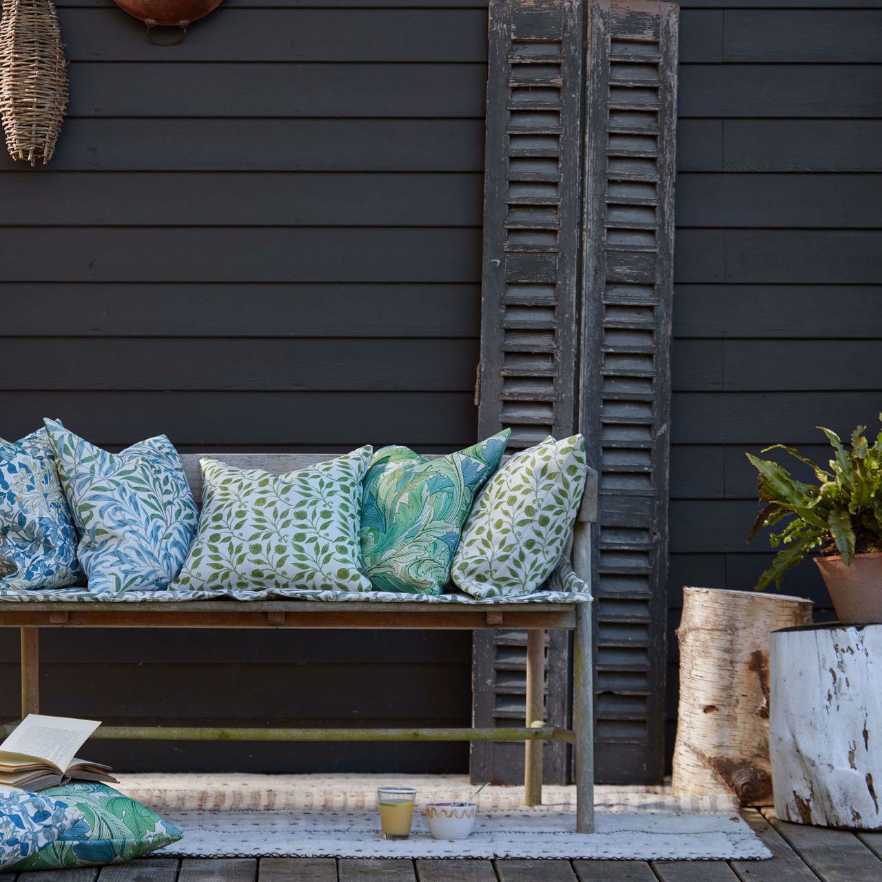 227107 Rosehip Outdoor-Performance Nettle Fabric by Morris & Co