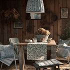 227108 Rosehip Outdoor-Performance Mineral Blue Fabric by Morris & Co