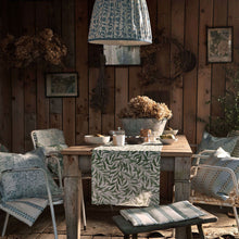 227108 Rosehip Outdoor-Performance Mineral Blue Fabric by Morris & Co