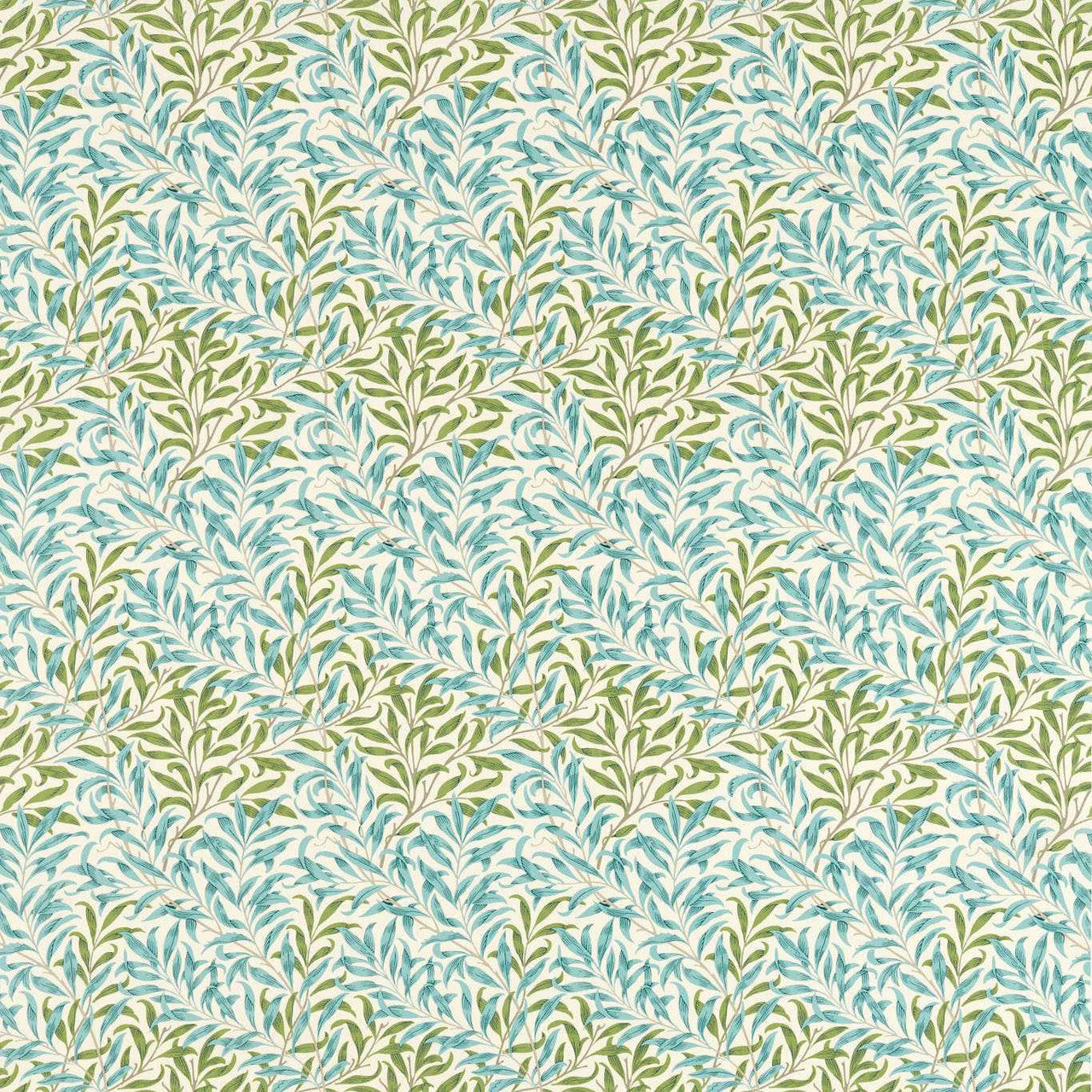 227112 Willow Bough Outdoor-Performance Nettle/Sky Blue Fabric by Morris & Co