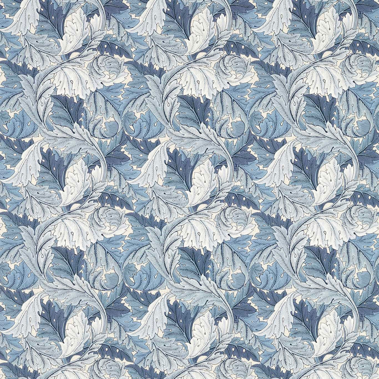 227115 Acanthus Outdoor-Performance Indigo Fabric by Morris & Co