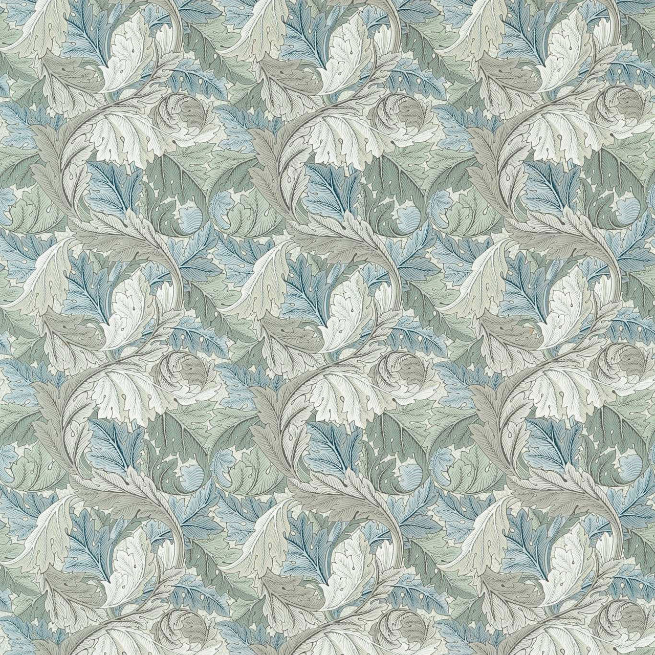 227116 Acanthus Outdoor-Performance Mineral Blue/Linen Fabric by Morris & Co