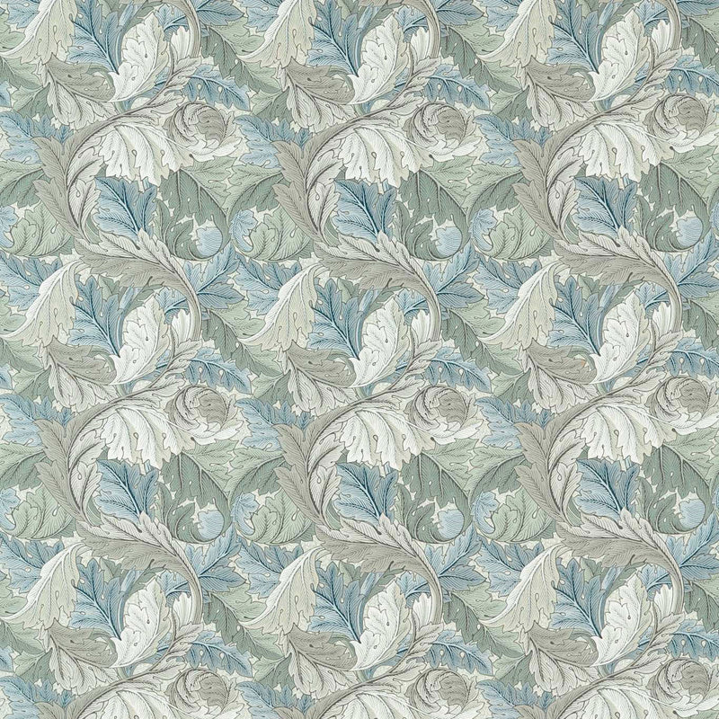 227116 Acanthus Outdoor-Performance Mineral Blue/Linen Fabric by Morris & Co