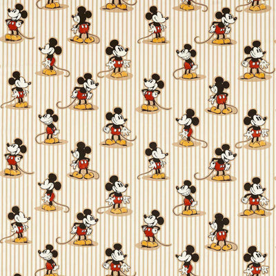 Mickey Stripe Disney Home Peanut Fabric by Sanderson