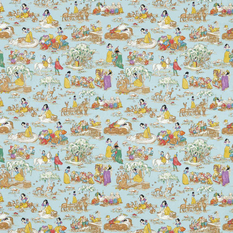 227153 Snow White Disney Home Puddle Blue Fabric by Sanderson
