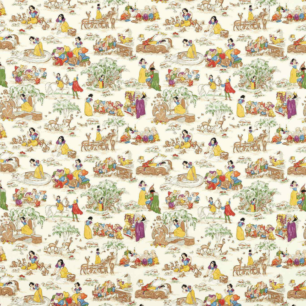 227154 Snow White Disney Home Whipped Cream Fabric by Sanderson