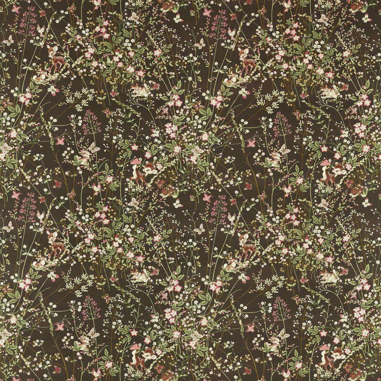 227156 Bambi Disney Home Chocolate Fabric by Sanderson