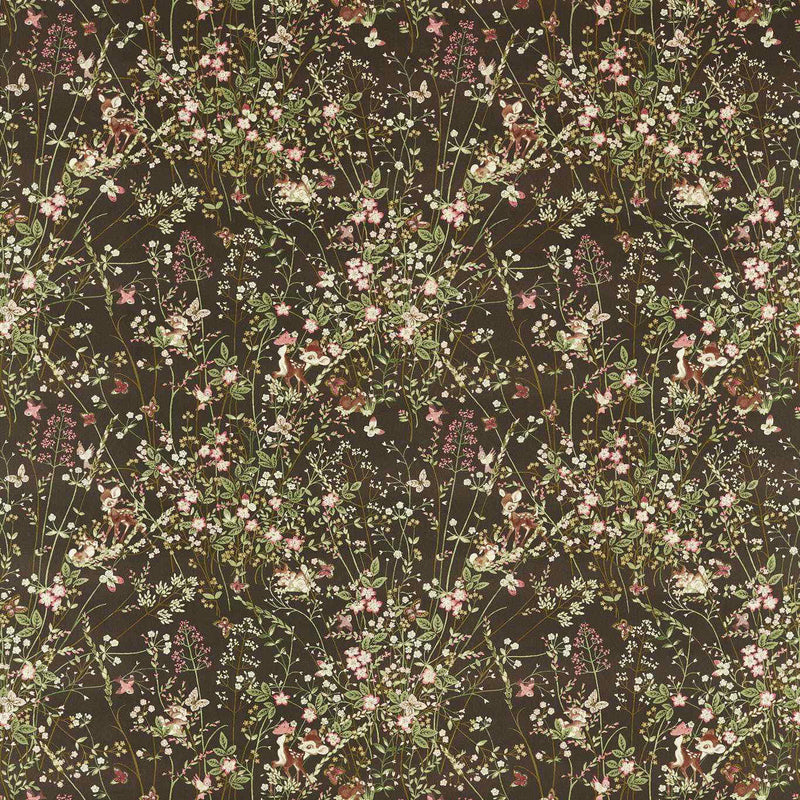 227156 Bambi Disney Home Chocolate Fabric by Sanderson