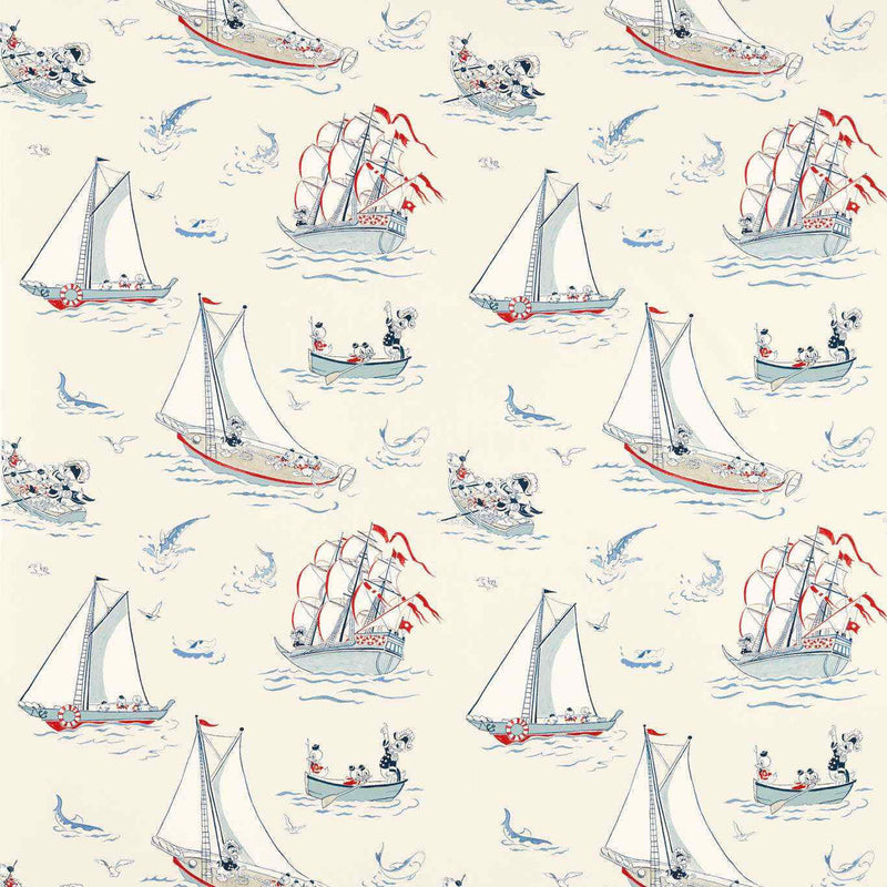 227162 Donald Nautical Disney Home Sea Salt Fabric by Sanderson