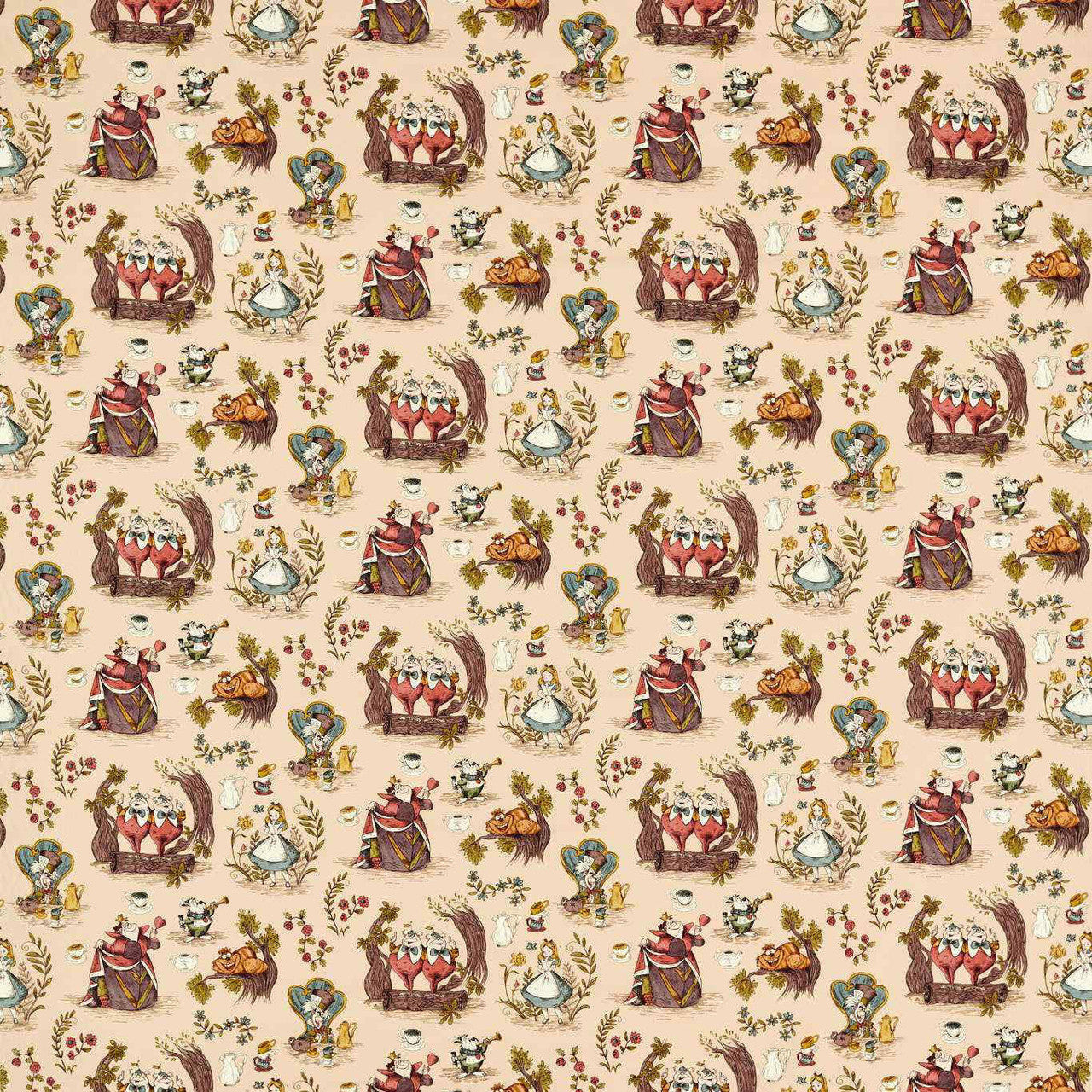227164 Alice in Wonderland Disney Home Caramel Fabric by Sanderson
