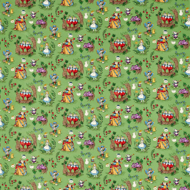 227165 Alice in Wonderland Disney Home Gumball Green Fabric by Sanderson