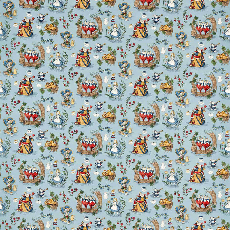 227167 Alice in Wonderland Disney Home Puddle Blue Fabric by Sanderson