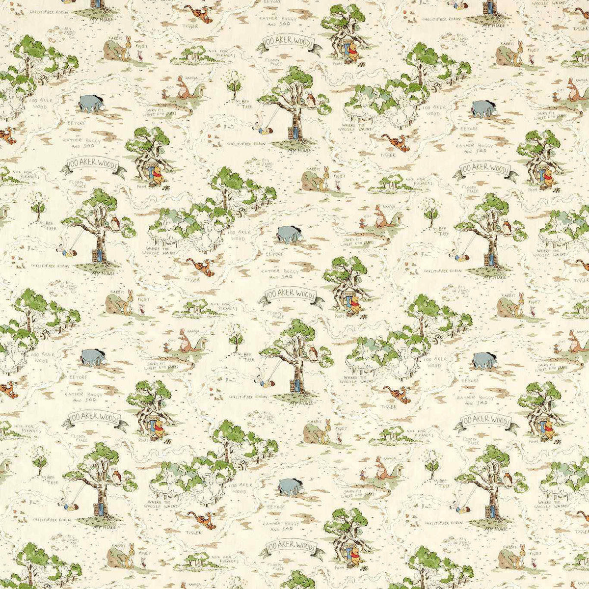 Hundred Acre Wood Disney Home Cashew Fabric by Sanderson