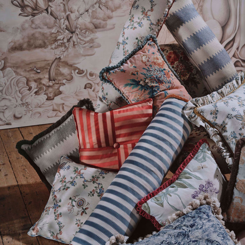 227177 Trelliage Giles Deacon Chamomile/Chalk Fabric by Sanderson