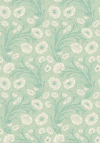 2271 Poppy Flow Green and Beige Wallpaper by Boråstapeter