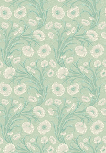 2271 Poppy Flow Green and Beige Wallpaper by Boråstapeter