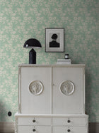 2271 Poppy Flow Green and Beige Wallpaper by Boråstapeter