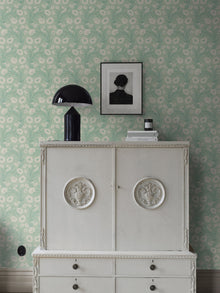 2271 Poppy Flow Green and Beige Wallpaper by Boråstapeter
